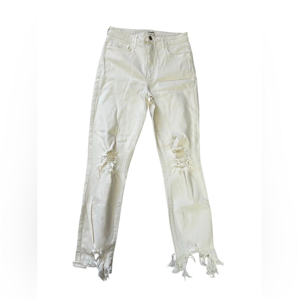 L'AGENCE White Ankle shark bite Cropped Jeans 27